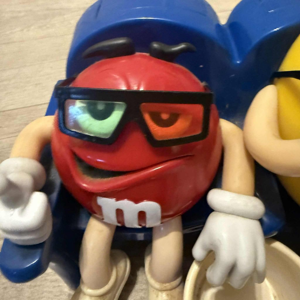 Vintage M&M's Blue Red Yellow Candy Dispenser - Picture 7 of 16
